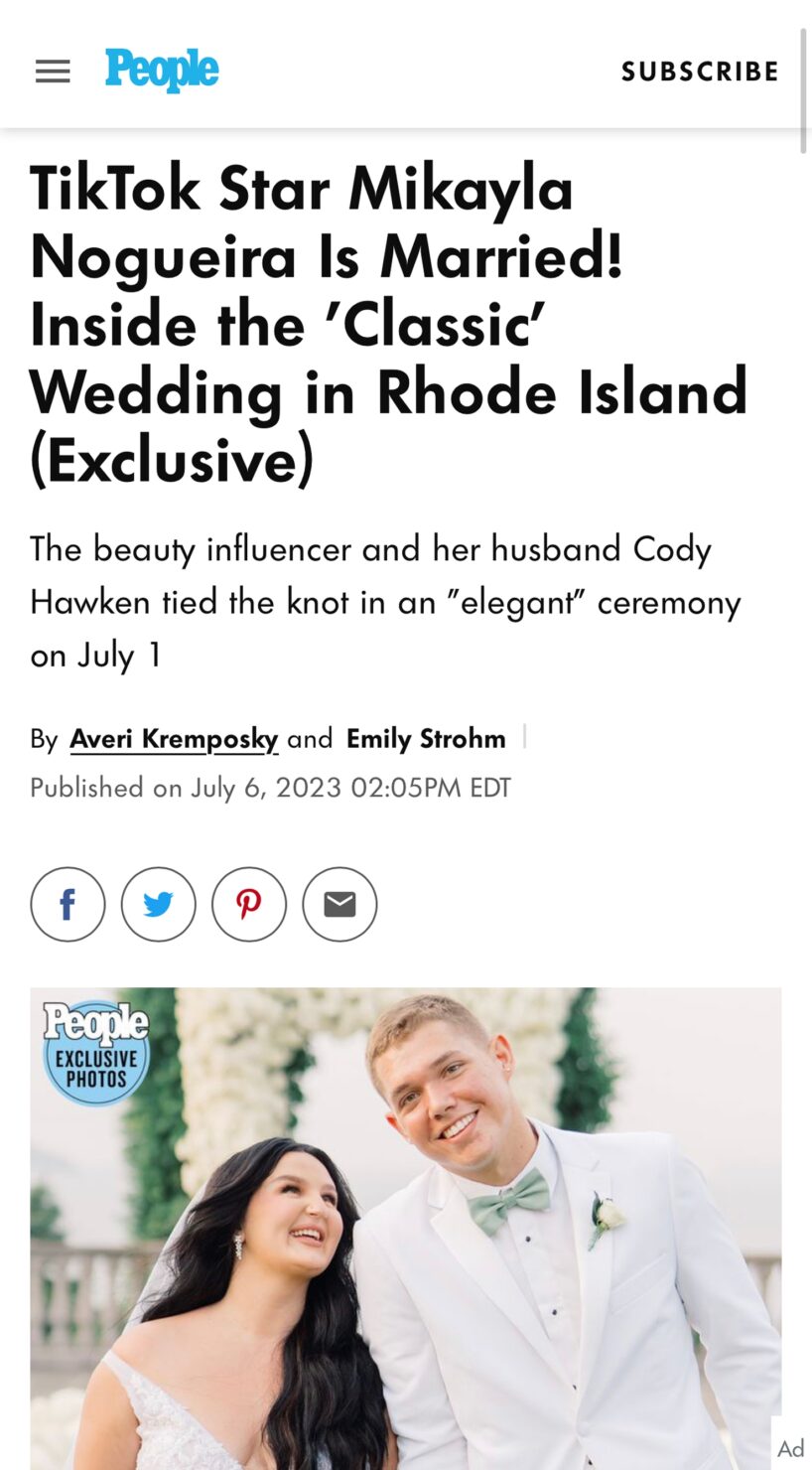 Mikayla Nogueira And Cody S Castle Hill Inn Newport Rhode Island Wedding As Seen In People